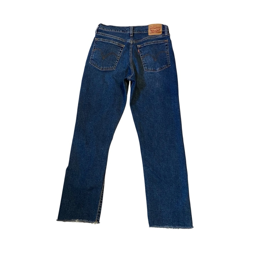 LEVIS Wedgie Straight Leg Jeans Button Fly Distressed Raw Hem Womens Size 30 - Picture 8 of 14